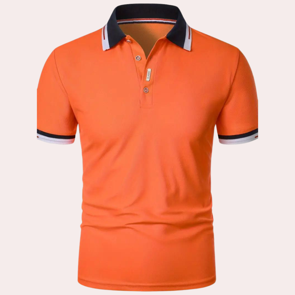Polo T-Shirt - Herren Collared Orange Kurzarm-Poloshirt-Chaps Herrenmode