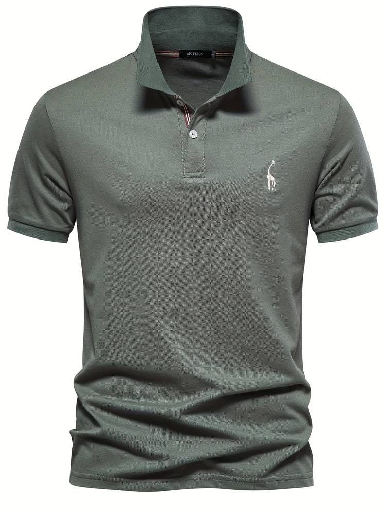 Polo T-Shirt - Kragen - Kurzarm - Poloshirt - Herrenbekleidung-Armeegrün-S-Chaps Herrenmode