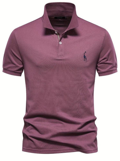 Polo T-Shirt - Kragen - Kurzarm - Poloshirt - Herrenbekleidung-Burgunderrot-S-Chaps Herrenmode