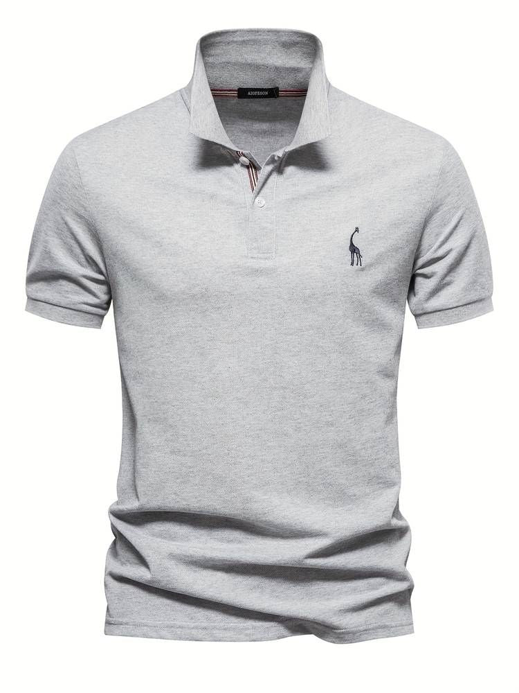 Polo T-Shirt - Kragen - Kurzarm - Poloshirt - Herrenbekleidung-Grau-S-Chaps Herrenmode