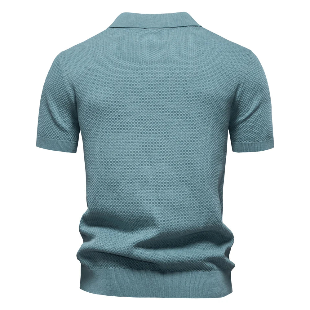 Polo-T-Shirt | Kurzarm | Mit Kragen | Gestricktes T-Shirt | Herrenhemd-Chaps Herrenmode