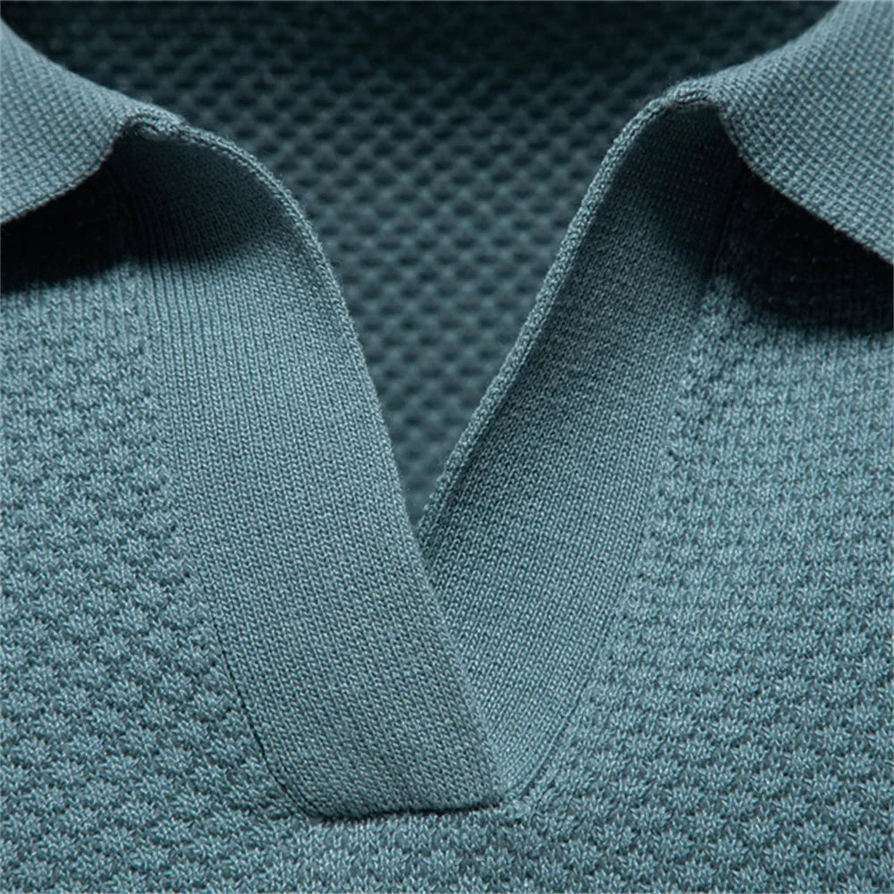 Polo-T-Shirt | Kurzarm | Mit Kragen | Gestricktes T-Shirt | Herrenhemd-Chaps Herrenmode