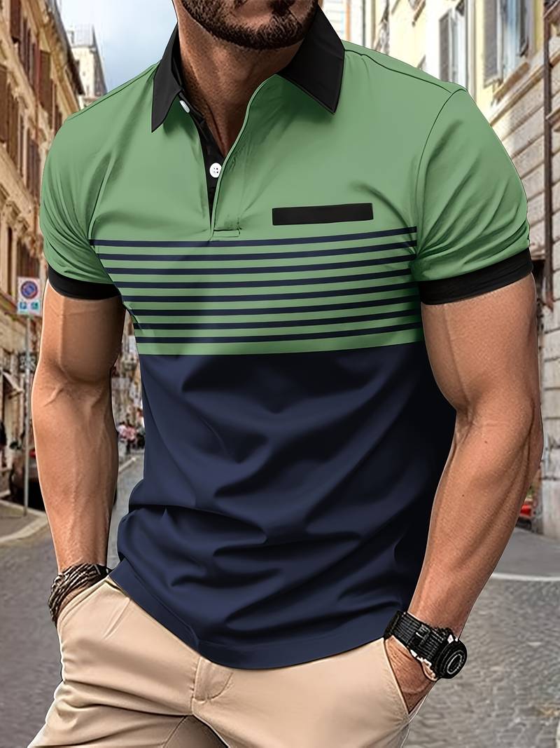 Polohemd - Kurzarm - Umlegekragen - Polohemd - Herren T-Shirt-Armeegrün-XS-Chaps Herrenmode
