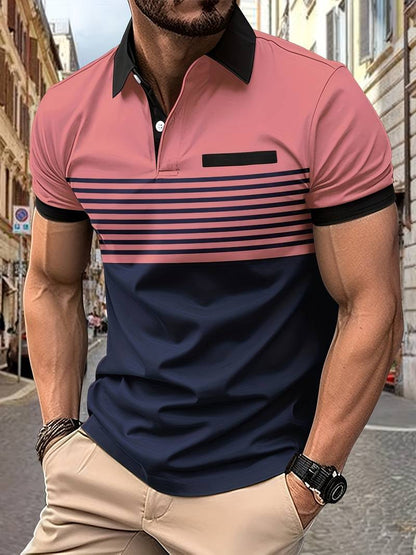 Polohemd - Kurzarm - Umlegekragen - Polohemd - Herren T-Shirt-Rosa-XS-Chaps Herrenmode
