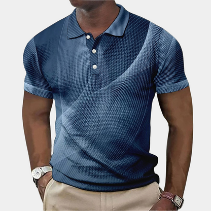 Polohemd – Kurzärmeliges Polohemd mit Kragen für Männer-Blau-S-Chaps Herrenmode