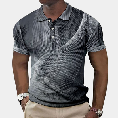 Polohemd – Kurzärmeliges Polohemd mit Kragen für Männer-Grau-S-Chaps Herrenmode