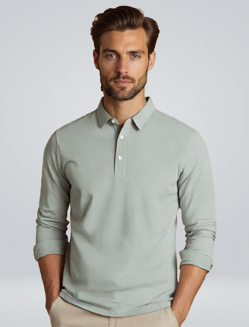 Polohemd – Langärmliges Polohemd mit Kragen für Männer-Chaps Herrenmode