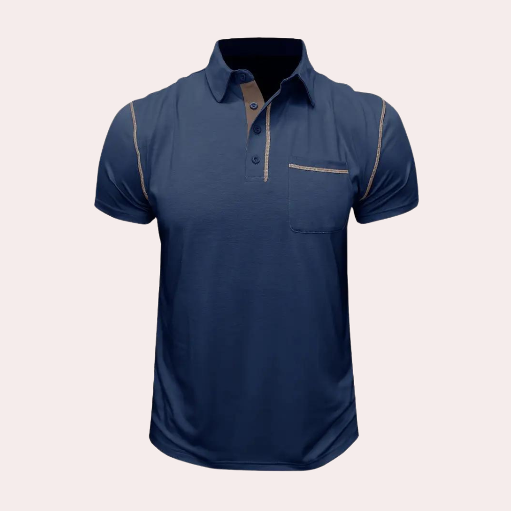 Polohemd - Revers - Brusttasche - Kurzarm-Polohemd - Polohemden für Männer-Chaps Herrenmode