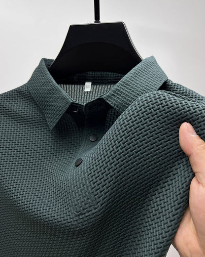 Polohemd | Vierteltrikot | Leichtgewicht | Polo-T-Shirt | Herrenhemden-Dunkelgrün-S-Chaps Herrenmode