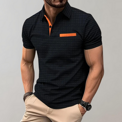 Polohemd für Männer - Kragen - Revers - Polo T-Shirt - Polohemden-Schwarz-S-Chaps Herrenmode