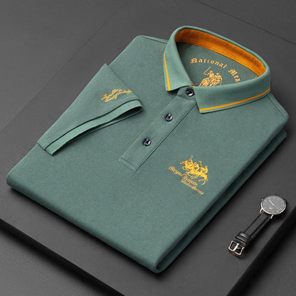 Poloshirt – mit Kragen – Knopfleiste – Polo-T-Shirt – Herrenhemden-Grün-S-Chaps Herrenmode