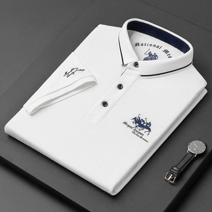 Poloshirt – mit Kragen – Knopfleiste – Polo-T-Shirt – Herrenhemden-Weiß-S-Chaps Herrenmode