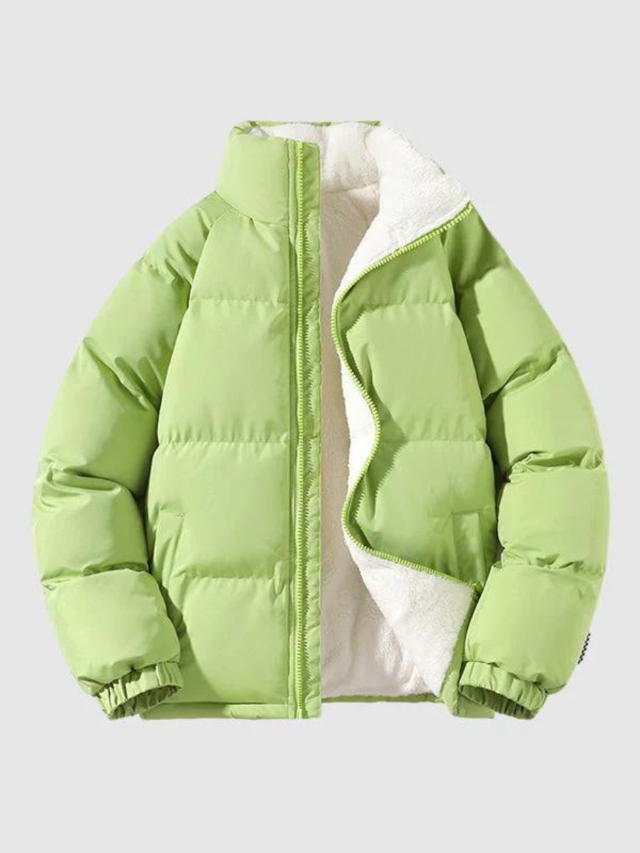 Pufferjacke | Fleece gefüttert | warm | wattierte Jacke | Herren Winterjacke-Grün-S-Chaps Herrenmode