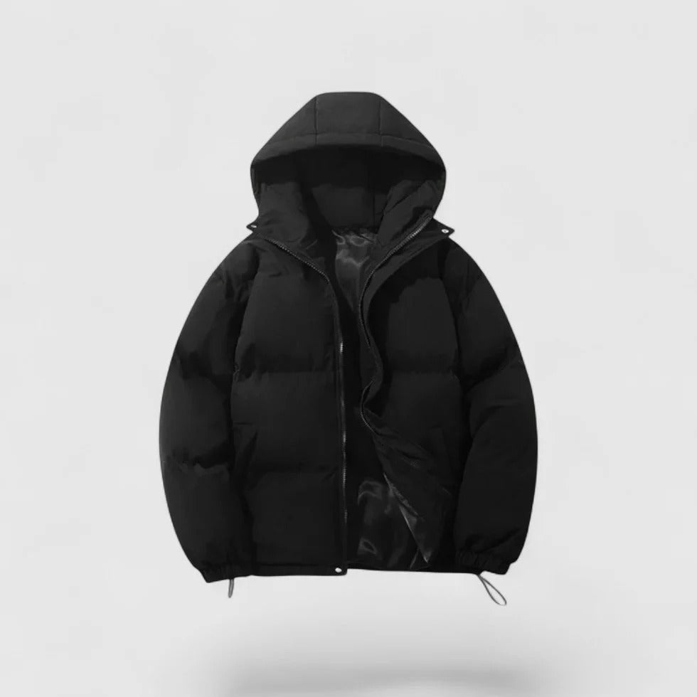 Pufferjacke | Mit Kapuze | Gewattert | Daunenmantel | Herren-Winterjacke-Schwarz-S-Chaps Herrenmode