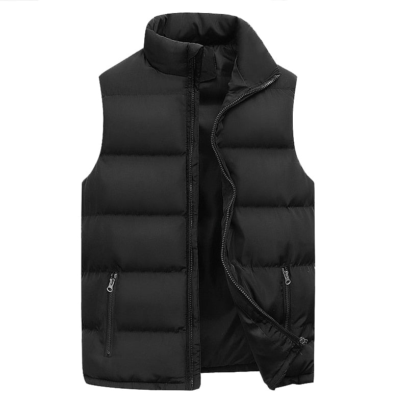 Pufferweste | Mit Reißverschluss | Gepolstert | Bodywarmer | Herrenweste-Schwarz-M-Chaps Herrenmode
