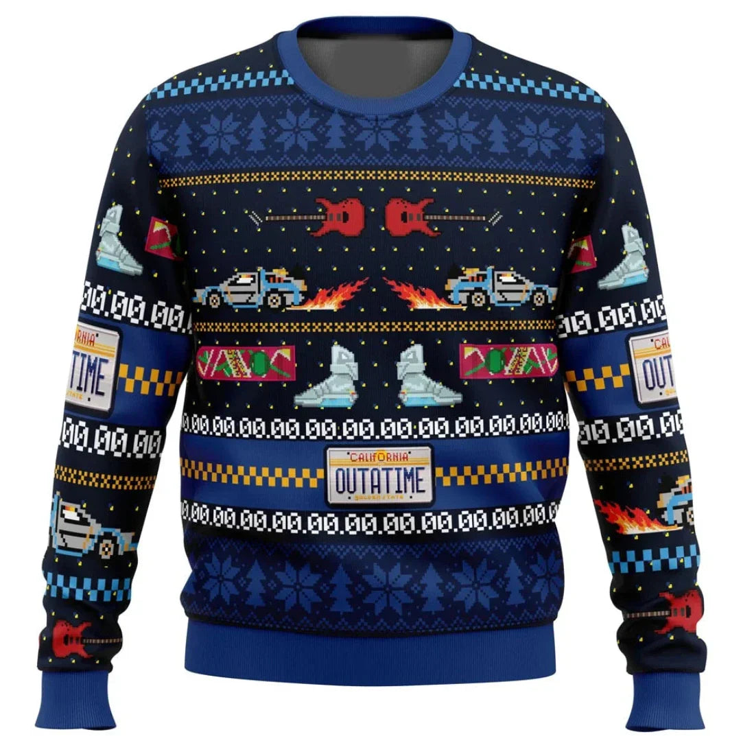 Pullover - Bedruckt - Rundhalsausschnitt - Strickpulli - Herrenpullover-Blau 2-XS-Chaps Herrenmode