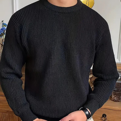 Pullover - Herren Rundhalsausschnitt Rippenstrickpullover-Chaps Herrenmode