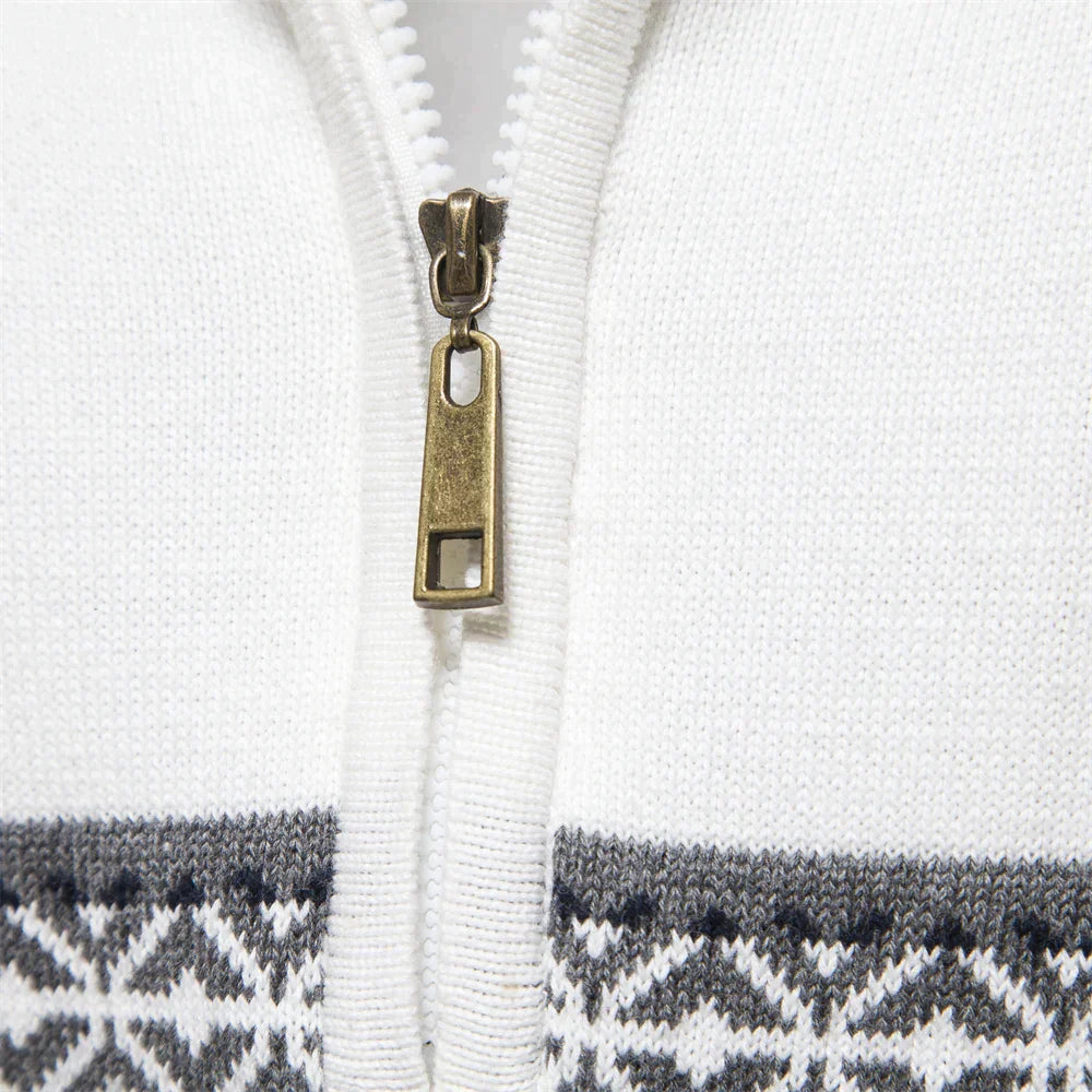 Pullover mit Reißverschluss - Hochgeschlossener Pullover – Strickpullover – Herren-Pullover mit halbem Reißverschluss-Chaps Herrenmode
