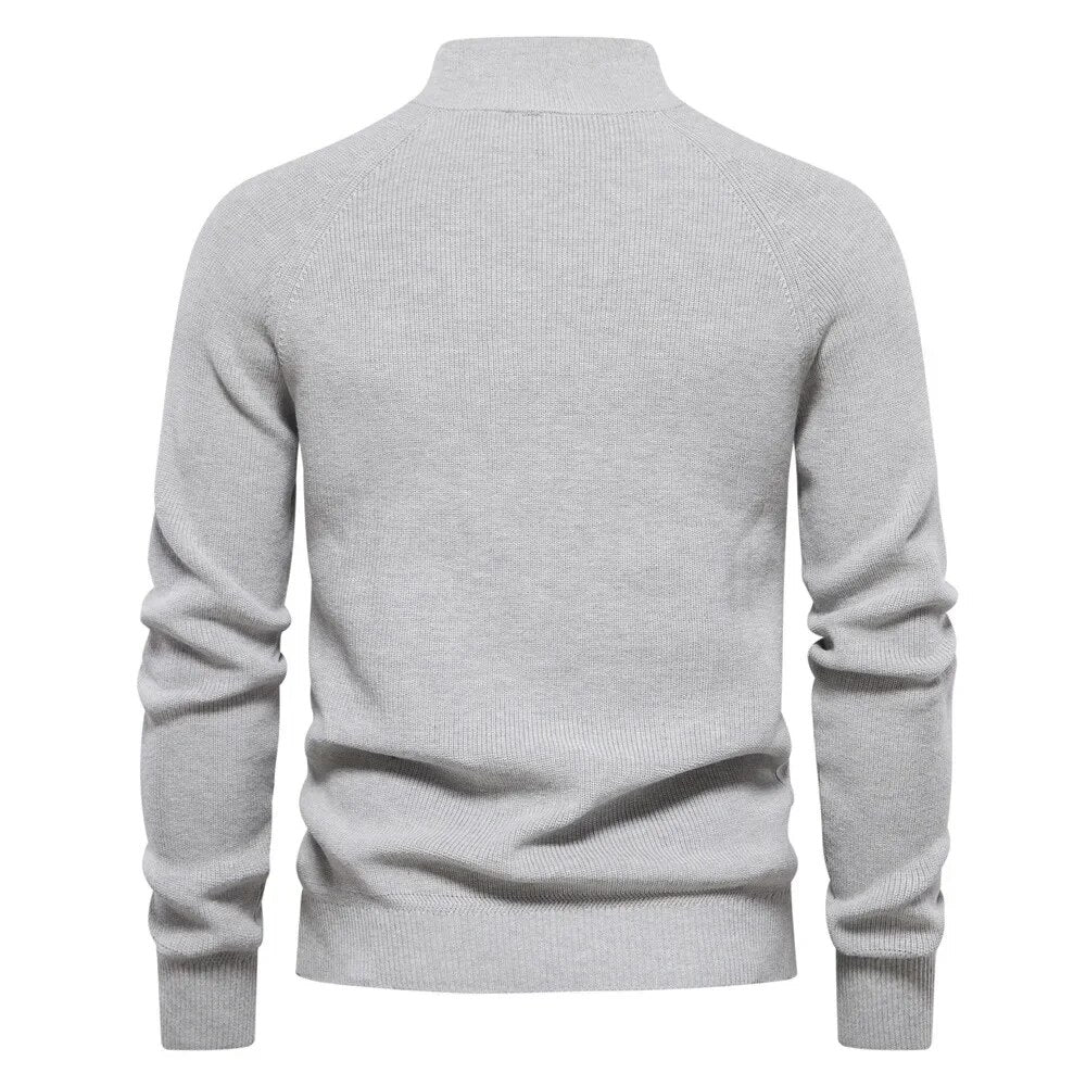 Pullover mit Viertelreißverschluss | Rippstrick | Gestrickt | Pullover mit halbem Reißverschluss | Herrenpullover-Chaps Herrenmode