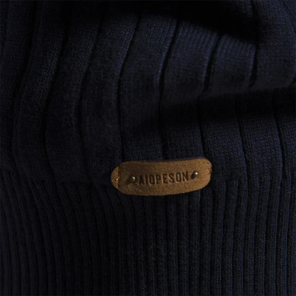 Pullover mit Viertelreißverschluss | Rippstrick | Gestrickt | Pullover mit halbem Reißverschluss | Herrenpullover-Chaps Herrenmode