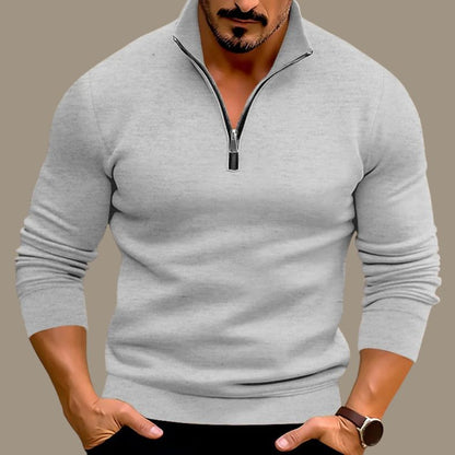 Pullover mit halbem Reißverschluss | Lässig | Warm | Sweatshirt mit halbem Reißverschluss | Herrenpullover mit Viertelreißverschluss-Chaps Herrenmode