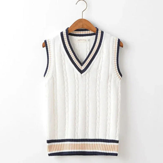 Pulloverweste - Herren ärmellose V-Ausschnitt Pullover Strickweste-Chaps Herrenmode