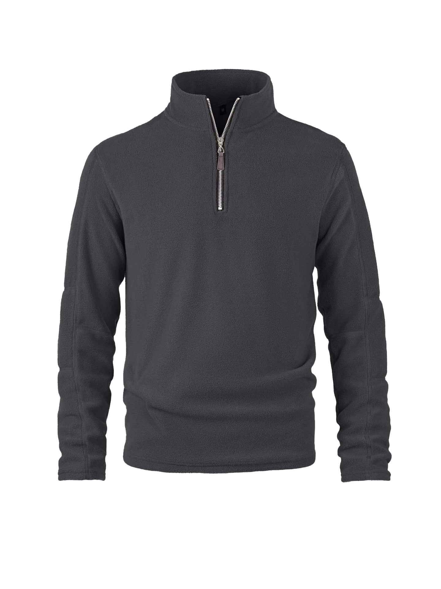 Quarter-Zip Fleece - Warmer Half-Zip Pullover für Männer-Grau-S-Chaps Herrenmode