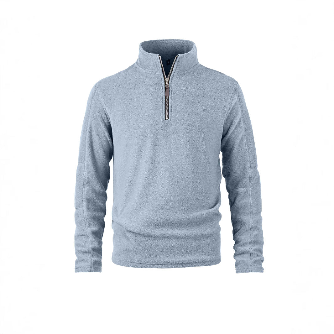 Quarter-Zip Fleece - Warmer Half-Zip Pullover für Männer-Hellblau-S-Chaps Herrenmode
