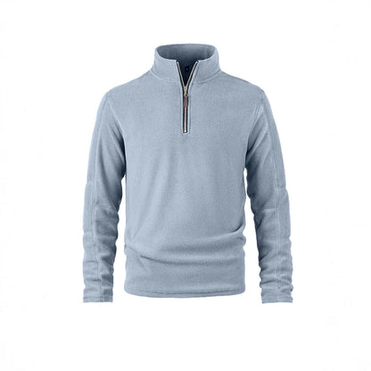 Quarter-Zip Fleece - Warmer Half-Zip Pullover für Männer-Hellblau-S-Chaps Herrenmode