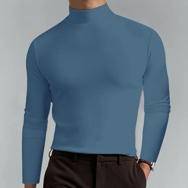 Rollkragen - Langarm-Pullover mit schmaler Passform für Männer-Denim blau-M-Chaps Herrenmode