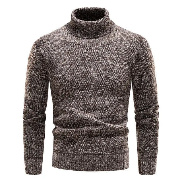 Rollkragenpullover – Gestrickter Rollkragenpullover für Männer-Braun-S-Chaps Herrenmode