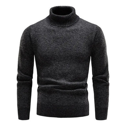 Rollkragenpullover – Gestrickter Rollkragenpullover für Männer-Schwarz-S-Chaps Herrenmode