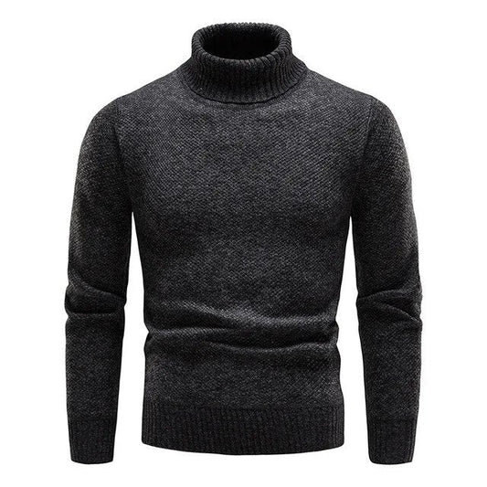 Rollkragenpullover – Gestrickter Rollkragenpullover für Männer-Schwarz-S-Chaps Herrenmode