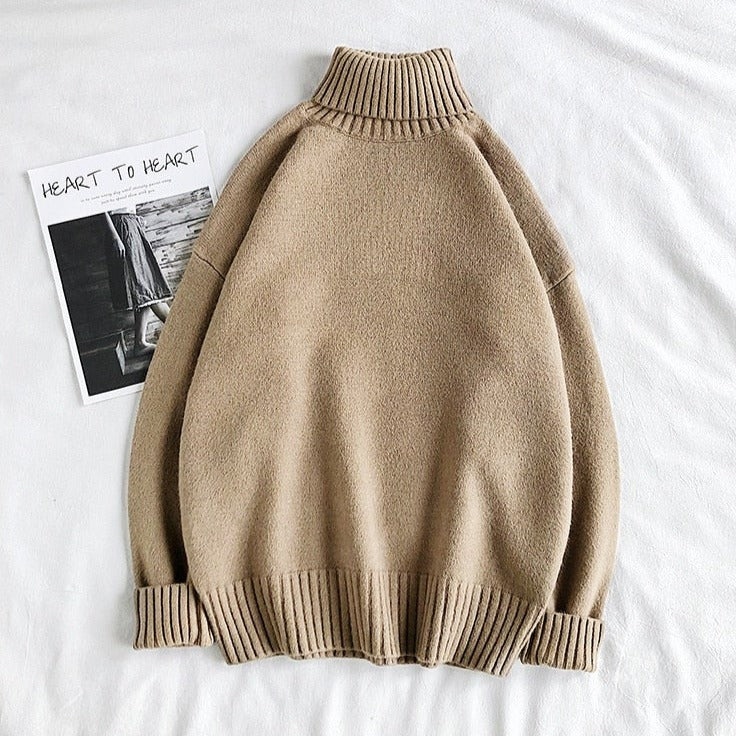 Rollkragenpullover - Herren Rollkragenpullover in Übergröße Strickpullover-Beige-M-Chaps Herrenmode