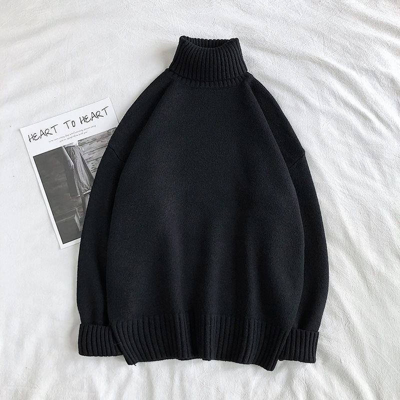 Rollkragenpullover - Herren Rollkragenpullover in Übergröße Strickpullover-Schwarz-M-Chaps Herrenmode