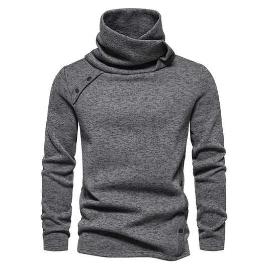 Rollkragenpullover – Langärmliger Pullover mit hohem Kragen für Herren-Dunkelgrau-XS-Chaps Herrenmode
