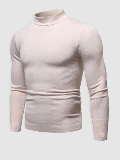Rollkragenpullover – Schlank geschnittener Strickpullover mit hohem Kragen für Männer-Rot-L-Chaps Herrenmode
