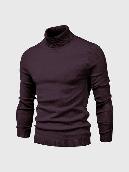 Rollkragenpullover – Schmal geschnitten – Rollkragen – Strickpullover – Herrenpullover-Braun-S-Chaps Herrenmode
