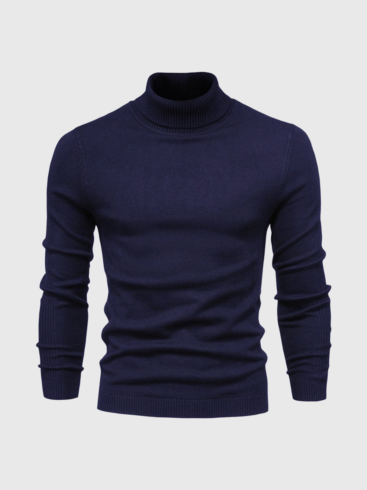 Rollkragenpullover – Schmal geschnitten – Rollkragen – Strickpullover – Herrenpullover-Dunkelblau-S-Chaps Herrenmode