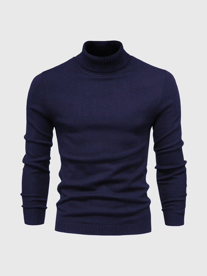 Rollkragenpullover – Schmal geschnitten – Rollkragen – Strickpullover – Herrenpullover-Dunkelblau-S-Chaps Herrenmode