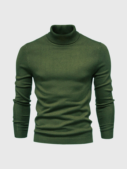 Rollkragenpullover – Schmal geschnitten – Rollkragen – Strickpullover – Herrenpullover-Dunkelgrün-S-Chaps Herrenmode