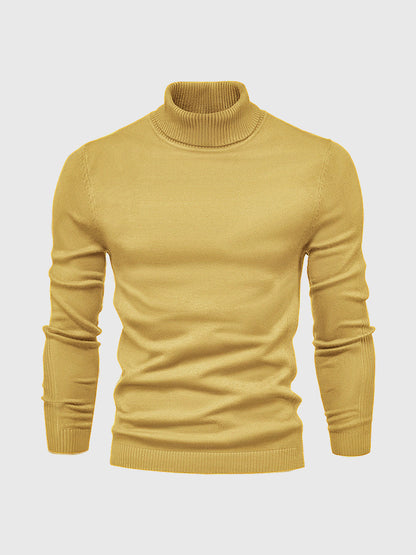 Rollkragenpullover – Schmal geschnitten – Rollkragen – Strickpullover – Herrenpullover-Gelb-S-Chaps Herrenmode
