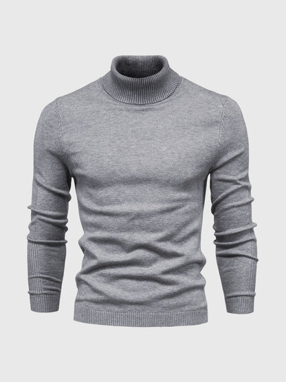 Rollkragenpullover – Schmal geschnitten – Rollkragen – Strickpullover – Herrenpullover-Grau-S-Chaps Herrenmode