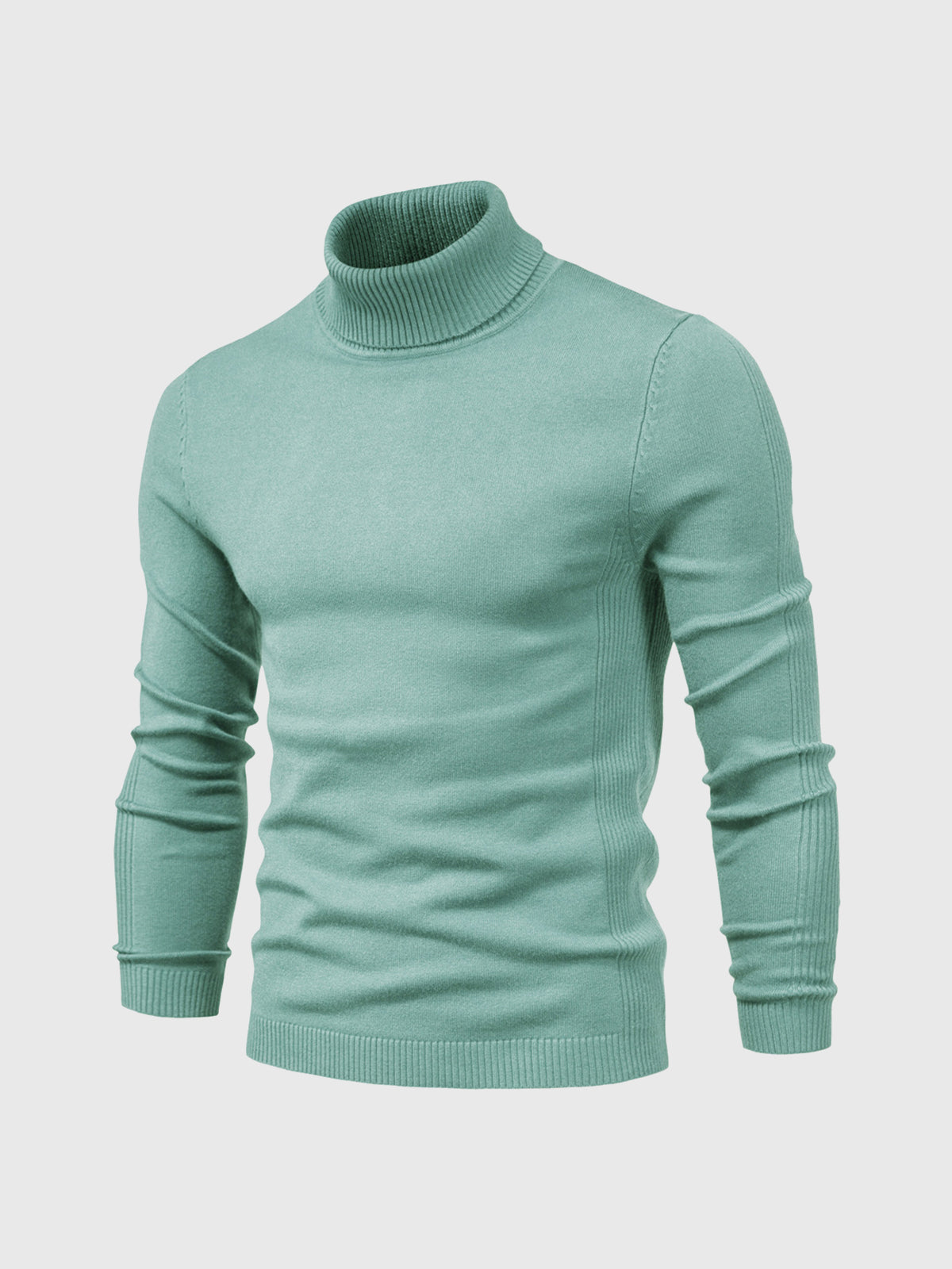 Rollkragenpullover – Schmal geschnitten – Rollkragen – Strickpullover – Herrenpullover-Grün-S-Chaps Herrenmode