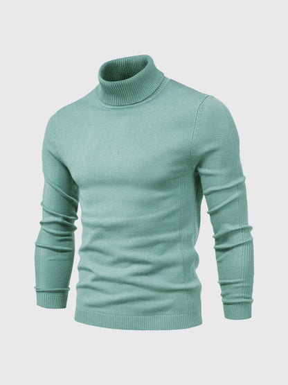 Rollkragenpullover – Schmal geschnitten – Rollkragen – Strickpullover – Herrenpullover-Grün-S-Chaps Herrenmode