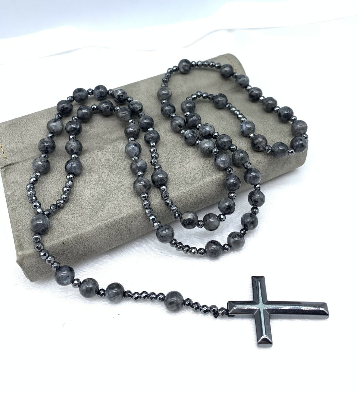 Rosenkranz Kette Herren | Kreuz | Tigerauge und Lapislazuli-Chaps Herrenmode