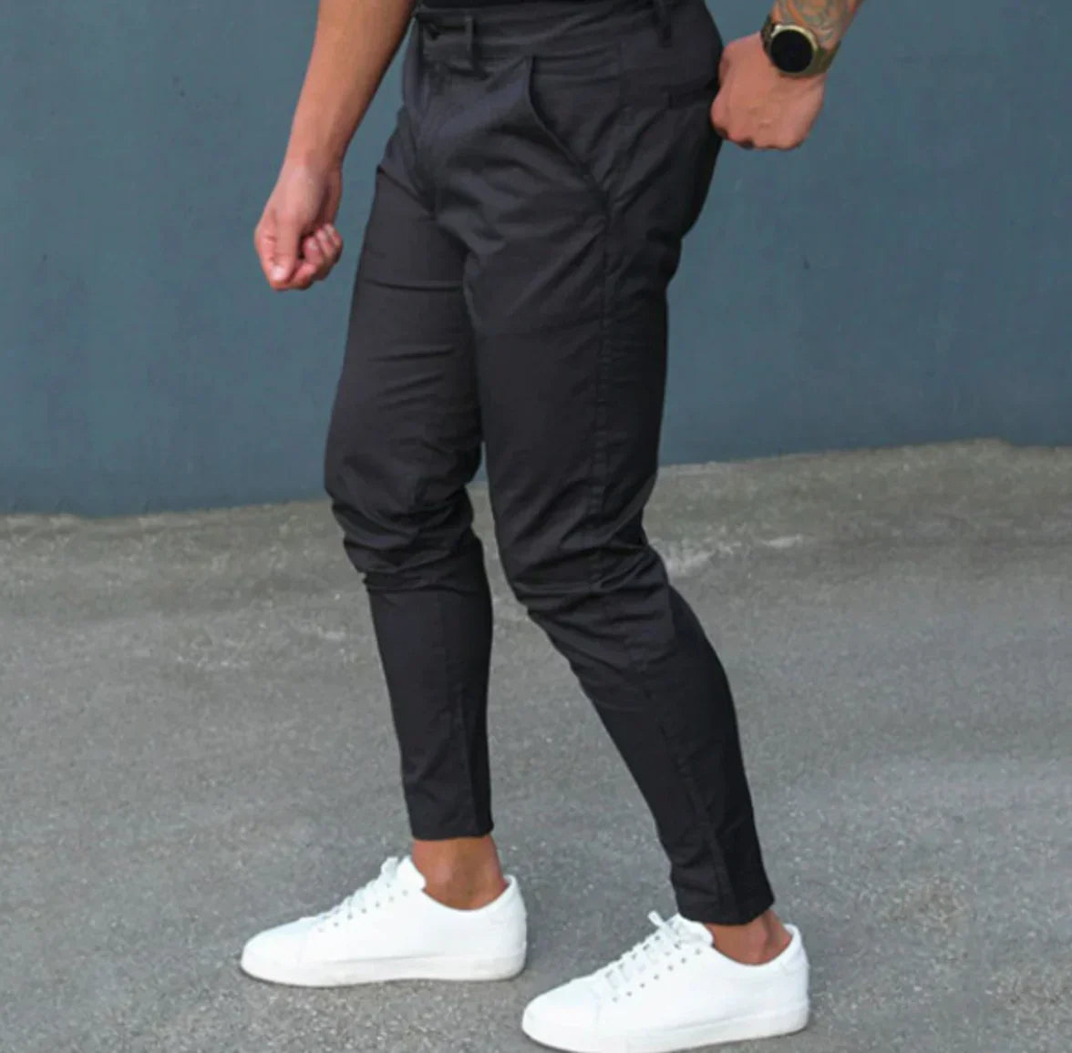 Schwarze Hose – Lässige, dehnbare Skinny-Chino-Hose für Männer-Chaps Herrenmode