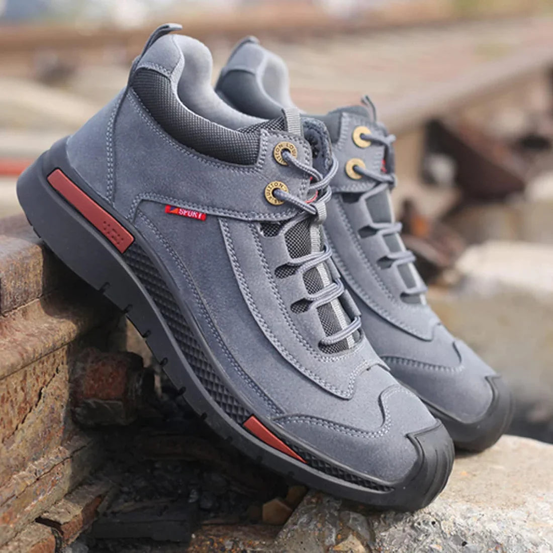 Sicherheitsschuhe | Wasserdicht | Rutschfest | Arbeitsschuhe | Herrenschuhe-Grau-39-Chaps Herrenmode