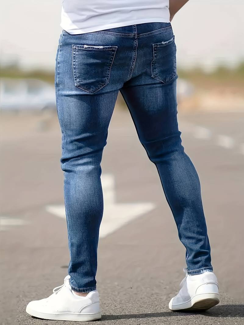 Skinny-Jeans | Ripped | Stretch | Schlanke Fit-Jeans | Herrenjeans-Chaps Herrenmode