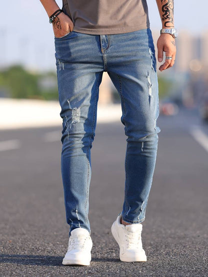 Skinny-Jeans | Ripped | Stretch | Schlanke Fit-Jeans | Herrenjeans-Chaps Herrenmode
